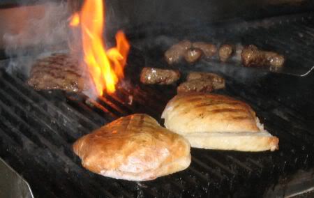 Pljeskavica and Cevapcici on the grill